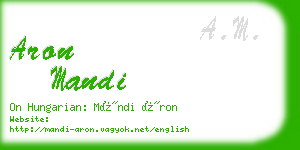 aron mandi business card